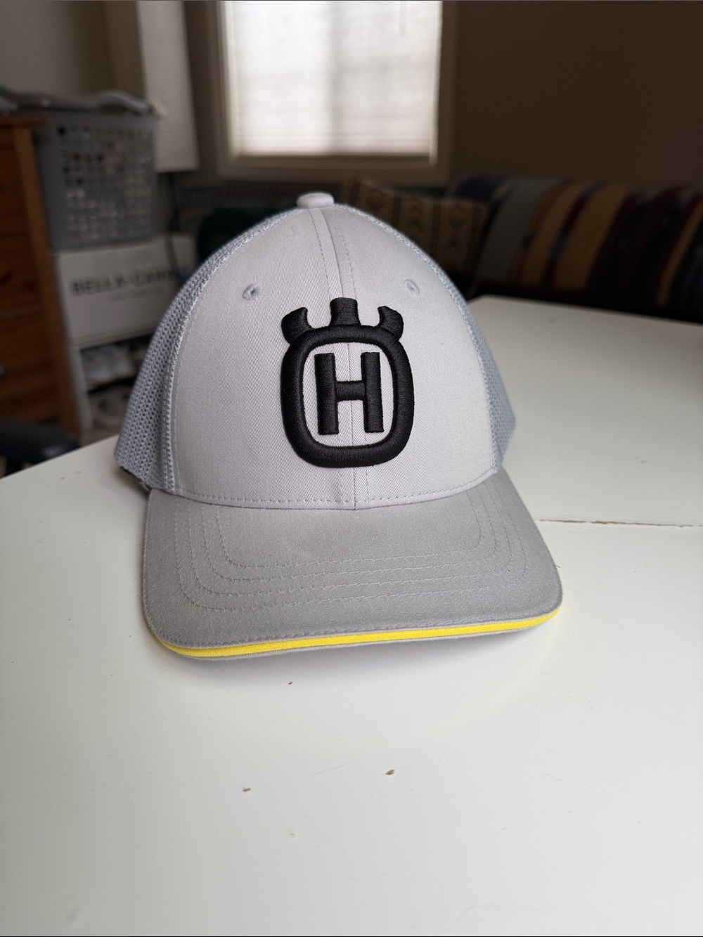 White & Gray Husqvarna Trucker Hat